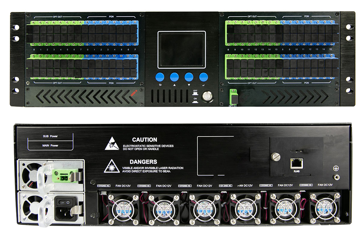 64 EDFA with WDM, 3U High Power Fiber Amplifier